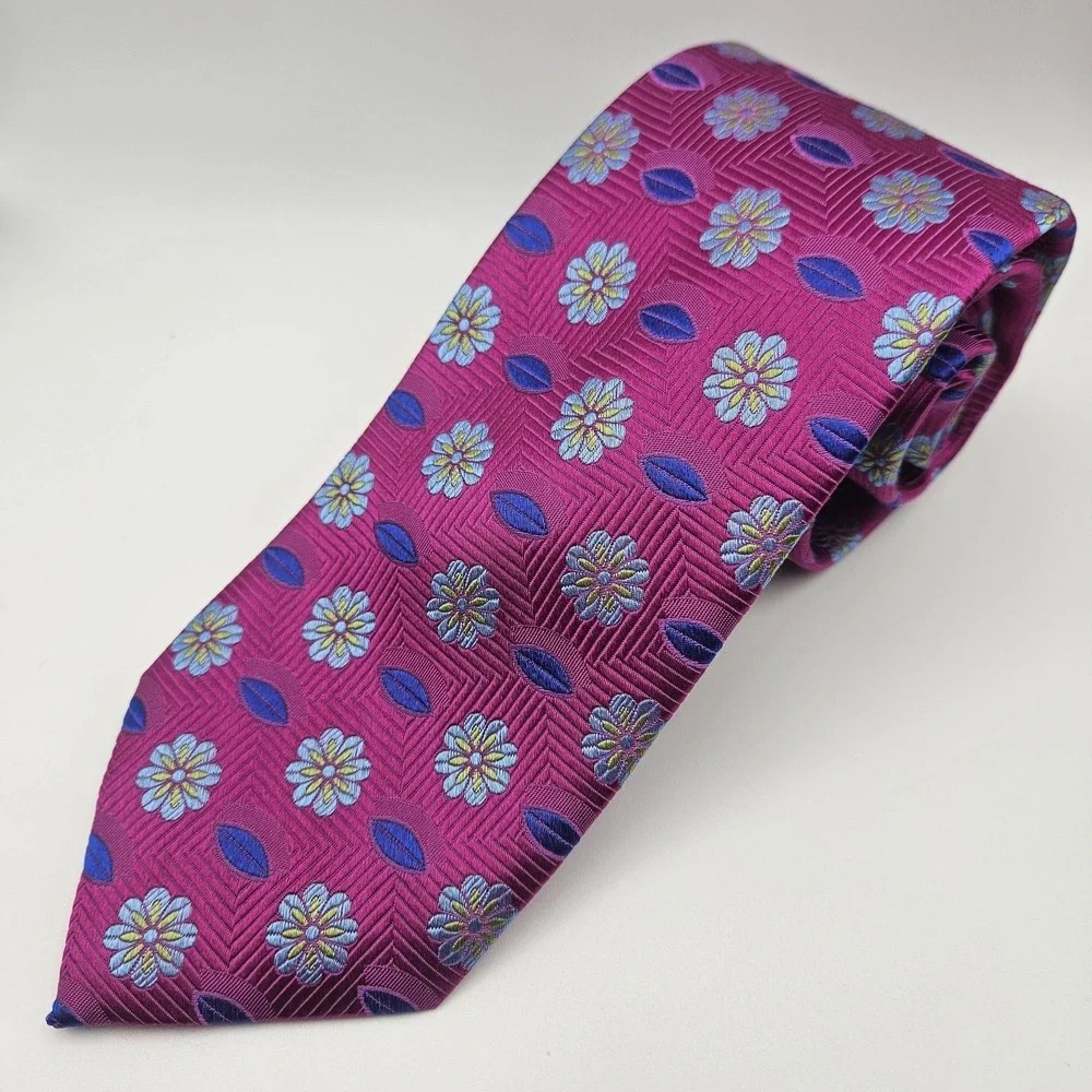 Lot Of 3 Ted Baker Silk Ties Floral Paisley Vibrant